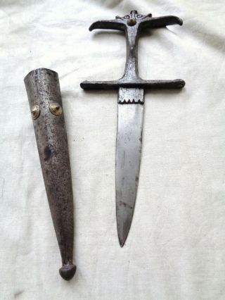 1800s Antique Chilanum Indian Dagger Indo - Persian Khanjar Knife Katar No Sword