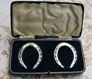 A Lovely Vintage Hallmarked Silver Horseshoes Sheffield 1940