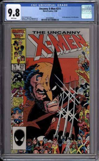 Uncanny X - Men 211 Cgc Graded 9.  8 Nm/mt Marvel Comics 1986