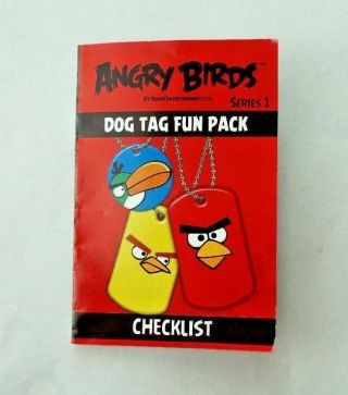 Angry Birds Movie Dog Tag Necklace Collectible RARE Black Bird Keychain 2