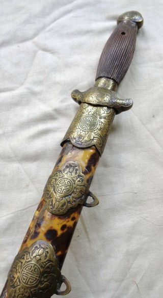 1800s ANTIQUE CHINESE JIAN SHORT SWORD DAO FANG no SABRE spear dagger knife 12