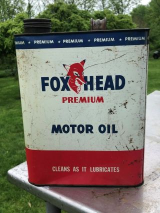 Vintage Fox Head Oil Can 2 Gallon