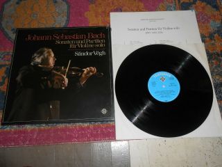 Sandor Vegh Bach:solo Violin Sonatas&partitas Telefunken 3lp Box
