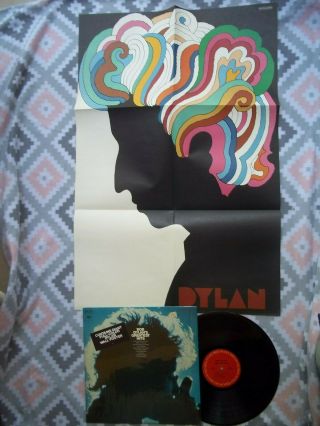 Bob Dylan Greatest Hits Columbia Lp With Glaser Poster.