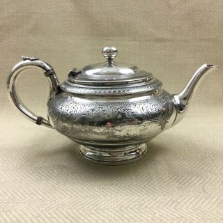 Antique Silverplate Teapot English Victorian Silver Plate Tea Pot James Dixon