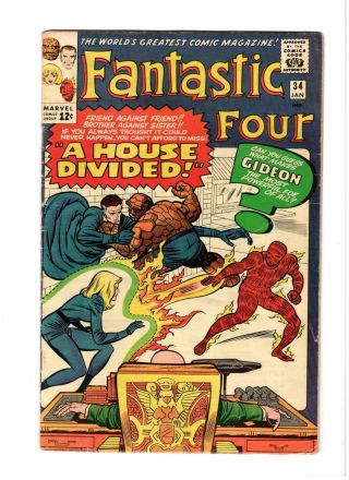 Fantastic Four 34 1965 1st Appearance Greg Gideon Vg