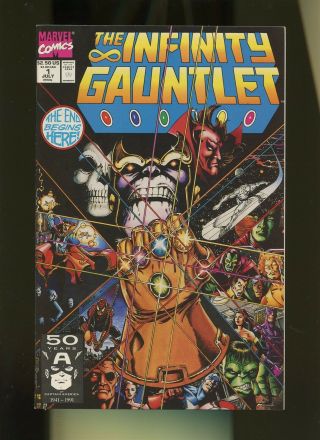 Infinity Gauntlet 1 Nm 9.  4 1 Book (of 6) Marvel Limited Series,  Thanos,  Avengers