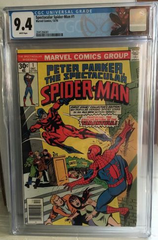 Spectacular Spiderman 1 Cgc 9.  4 Nm White Pages - Label Fresh From Cgc