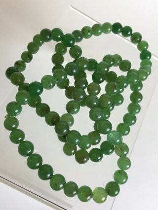 Art Deco Vintage 20’s Chinese Export Apple Green Jade Nephrite Bead Necklace 40” 4