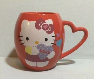 Sanrio Hello Kitty Coffee Mug Tea Cup With Heart Shape Handle Kitty Cat