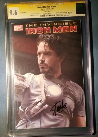 Stan Lee Signed The Invincible Iron Man Comic 1 Marvel Variant Edition Cgc 9.  6