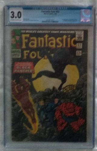 Fantastic Four 52 Cgc 3.  0 (1966 - Silver Age) 1st App.  Of Black Panther 1st Owner