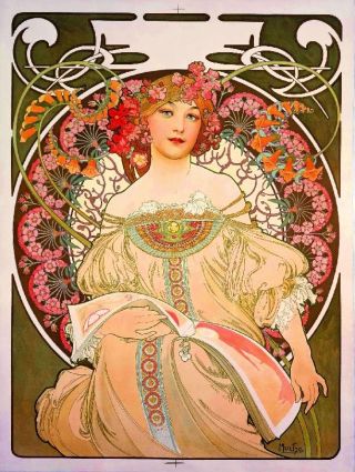 Woman 5 Vintage French Nouveau France Poster Mucha Art Advertisement