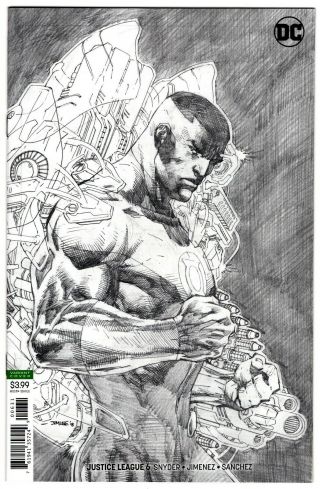 Justice League 6 Green Lantern Sketch Variant 1:100 Jim Lee Dc 2018 Nm