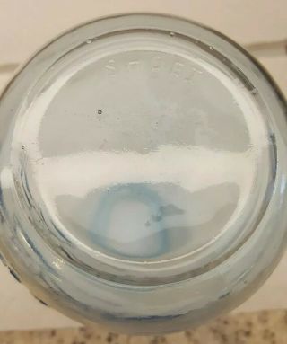 Vintage SHOEI Glass Soda Bottle Smash & Light Embossd Teddy Bear.  6 LT Blue Tint 5