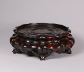 Antique Chinese Hardwood Stand For Porcelain Vase 19th Century