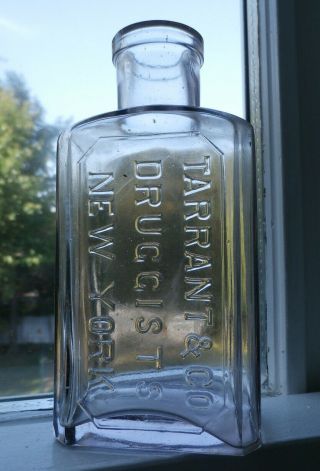 Antique TARRANT & CO DRUGGISTS Light Amethyst Medicine Bottle - 1800 ' s YORK 2