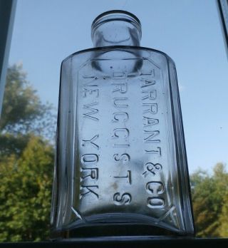 Antique TARRANT & CO DRUGGISTS Light Amethyst Medicine Bottle - 1800 ' s YORK 3