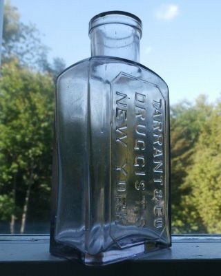 Antique TARRANT & CO DRUGGISTS Light Amethyst Medicine Bottle - 1800 ' s YORK 4