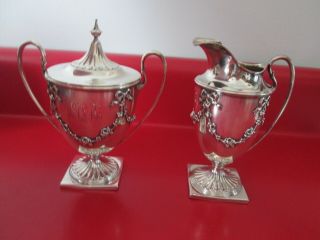 Antique Whiting - Sterling - Urn Shaped Cream Pitcher & Sugar Bowl 11.  1 Toz