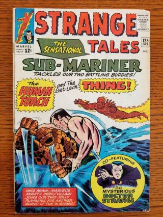 Strange Tales 125,  1964 Silver Age Marvel Comic Book Vg,  Dr.  Strange,  Torch,  Etc