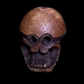 Rare 19th Century Tibetan Large Skull Bead Made From A Human Femur Bone.