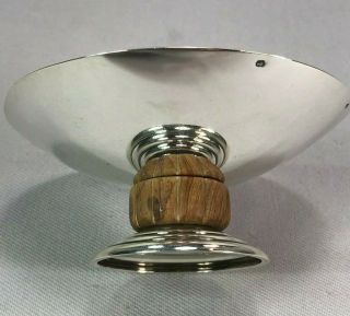 1920s Art Deco French Sterling & Wood Small Tazza Compote Jean Emile Puiforcat