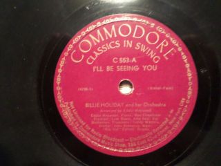 Commodore 78 Record 553/billie Holiday/i 