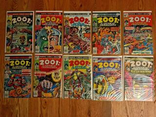 2001 A Space Odyssey Full Run 1 - 10 Marvel Comics 1977 Kirby 1 2 3 4 5 6 7 8 9 10