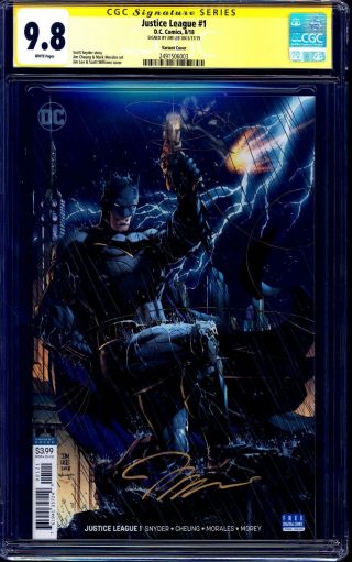 Justice League 1 Jim Lee Batman Variant Cgc Ss 9.  8 Signed By Jim Lee Nm/mt