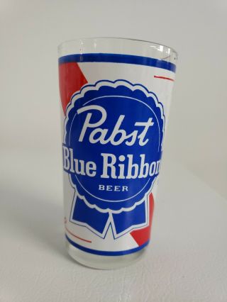 2 Vintage Pabst Blue Ribbon Beer Glasses 2
