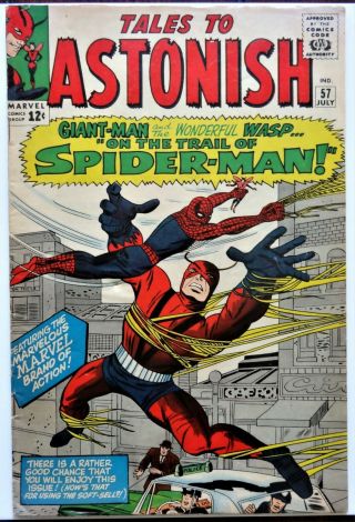 Tales To Astonish 57 (1964) - Early App.  Spider - Man,  X - Over Giant - Man,  Vg/vg,