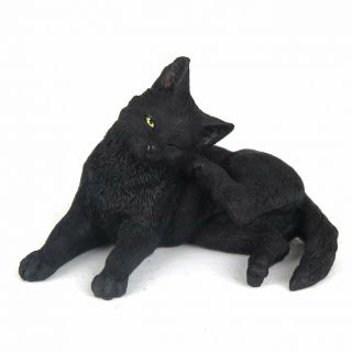 Black Cat Scratching Ear Mini 3 X 2.  5 X 1.  75 H Figurine
