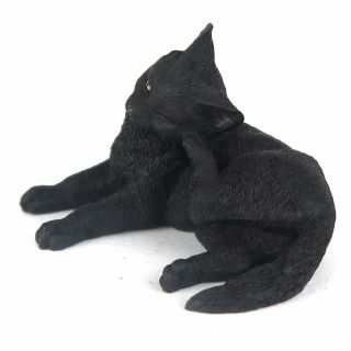 Black Cat Scratching Ear Mini 3 X 2.  5 X 1.  75 H Figurine 2
