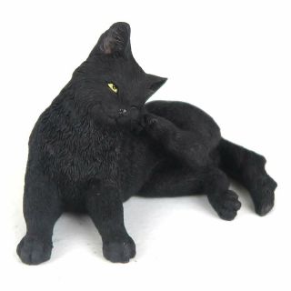 Black Cat Scratching Ear Mini 3 X 2.  5 X 1.  75 H Figurine 3