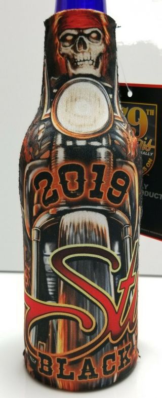 2019 79th Sturgis Motorcycle Rally Wild West Design Zip Up Bottle Koozie 6034
