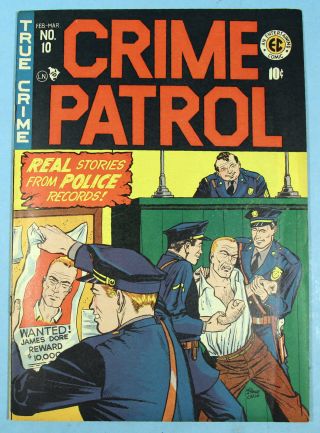 Crime Patrol 10 8.  0 Ec Comics Johnny Craig Cover