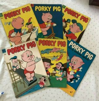 Porky Pig - 26,  27,  28,  29,  30,  31 - 1953 Dell Walt Disney 