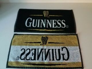 2 Guiness Bar Towels - Home Bar Drink Collectible Beer Lovers Gift