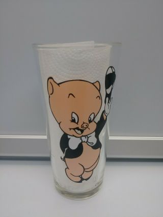 Vintage 1973 Porky Pig Pepsi Collector Glass Series Looney Tunes Cartoons