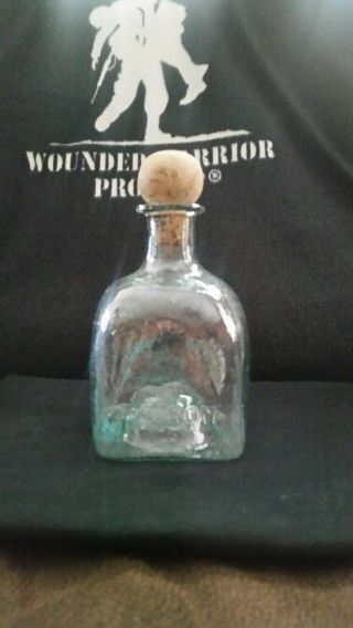 Rare Vintage " Patron Silver " Tequila Empty Bottle With Cork Top
