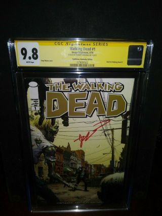 Walking Dead 1 Cgc Ss 9.  8 Cynthiana,  Kentucky Edition Signed By Robert Kirkman