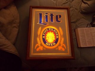 Miller Lite Beer Sign 21 1/2 By 17 Fine
