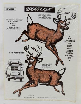 Nos Dyer Sportcals Die Cut Vinyl Waterproof Decal Sticker Running Deer T - 43