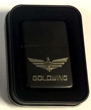 Goldwing Logo Honda Black Engraved Cigarette Gift Lighter Len - 0212