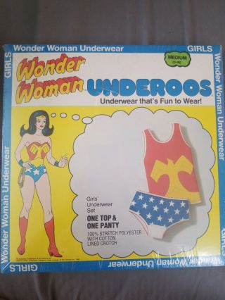 Vintage 1980 Wonder Woman Underoos Dc Comics Old Stock Rare - Medium (7 - 10)