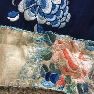 Antique Qing 19th C Chinese Silk Embroidery Woman’s Robe Chifu Qipao Art Textile 7