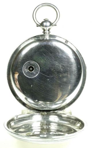 Solid sterling silver English fusee lever pocket watch 1859 cleaned & 5