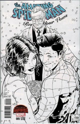 Spider - Man Renew Your Vows 5 1:250 Stan Lee Quesada B&w Sketch Variant