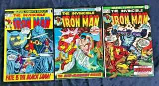Sharp 1972 1973 Marvel Invincible Iron Man 3 Comic Book 53 54 56 1st Rasputin